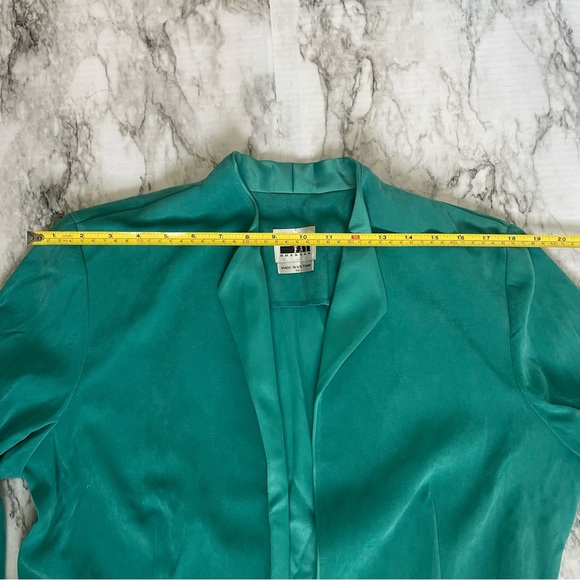Leslie Fay | VINTAGE Blazer in jade green Open front women’s size 14 - Picture 8 of 8